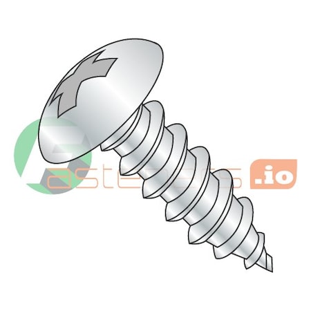 Newport Fasteners Sheet Metal Screw, #4 x 1/2 in, Zinc Plated Steel Truss Head Phillips Drive, 10000 PK 323867